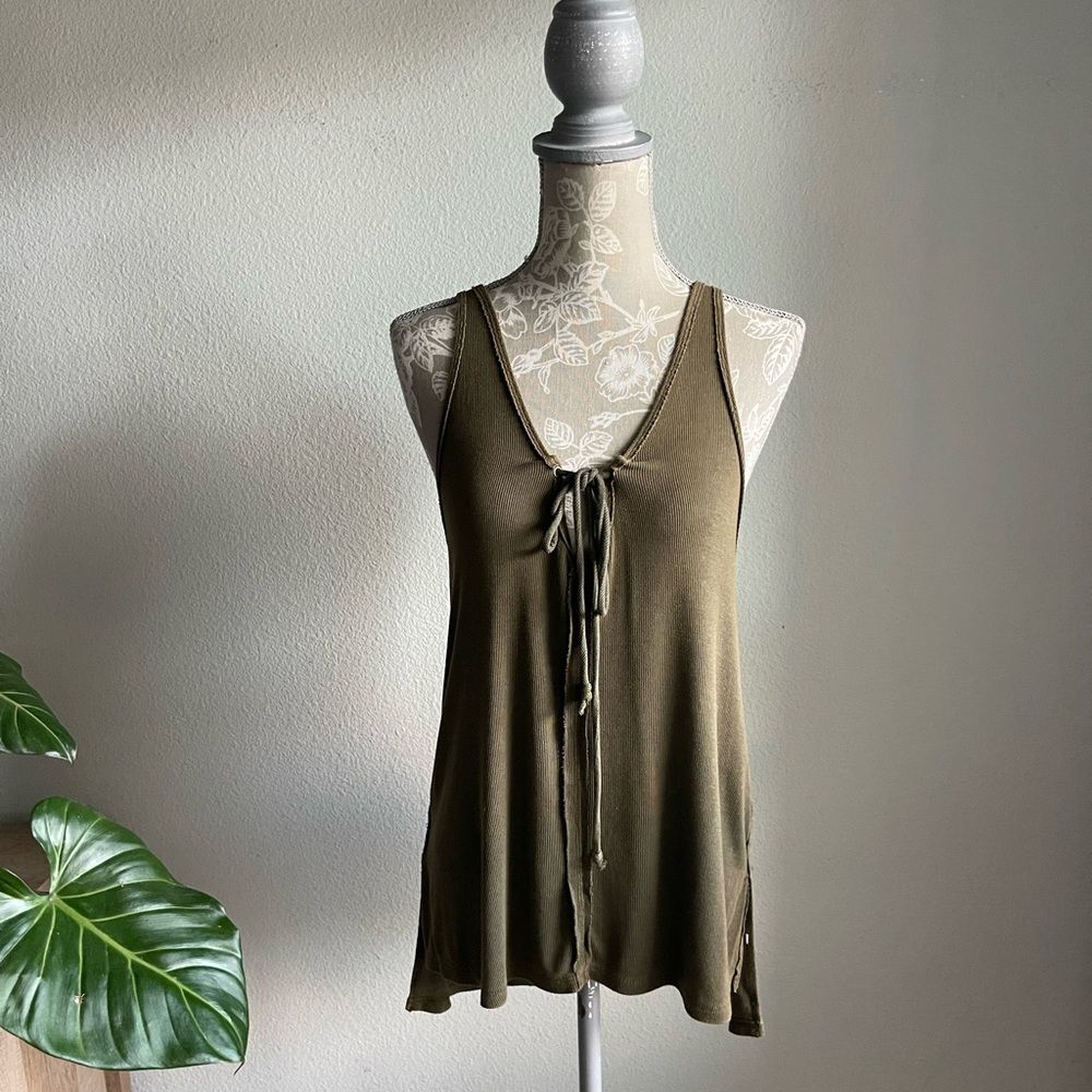 Free People Olive Green Tank Top - Picture 3 of 10